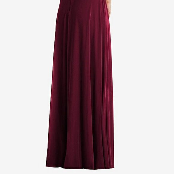 After Six 1545....High Neck Halter Backless Maxi Dress...Cabernet...Size 18 - Picture 4 of 6